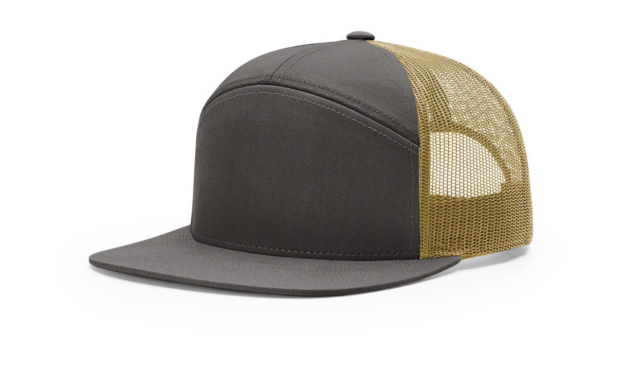 richardson trucker cap hat 7 panel hats charcoal old gold