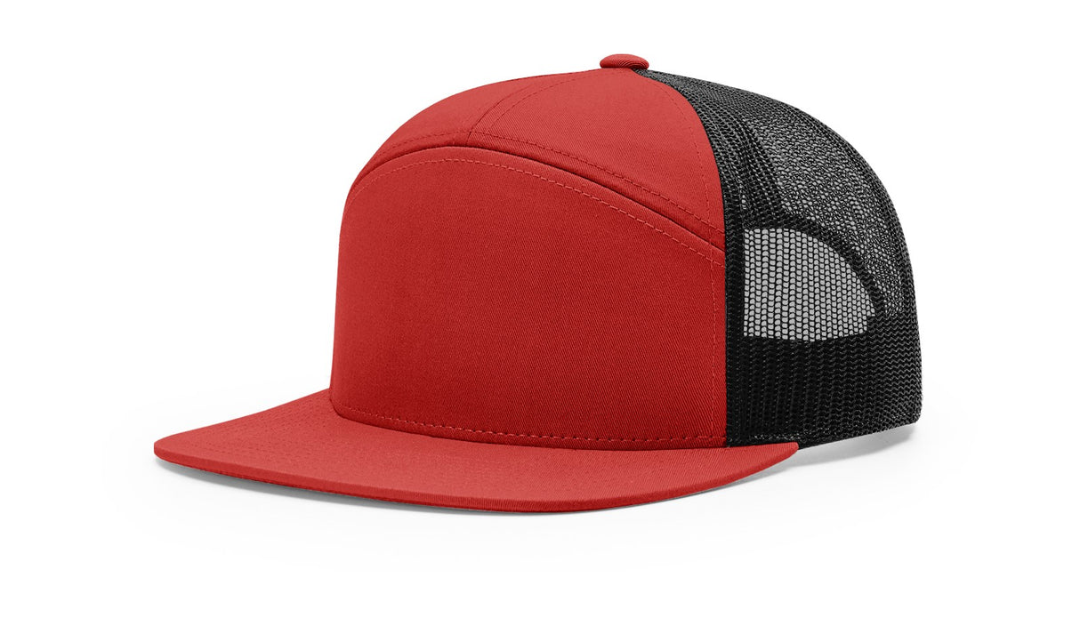 richardson trucker cap hat 7 panel hats red black