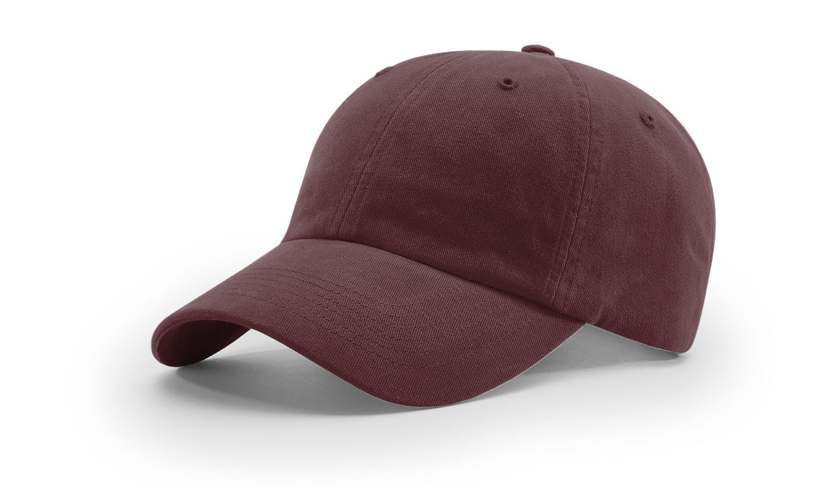 richardson dad hat garment washed twill cap maroon