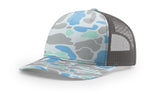 richardson printed trucker 5 panel hat saltwater duck camo charcoal