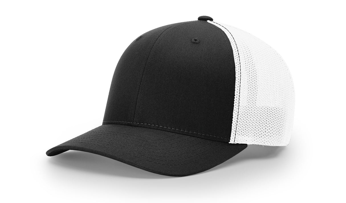 richardson trucker cap hat r-flex hat black white