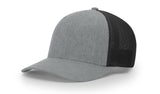 richardson trucker cap hat r-flex hat heather grey black