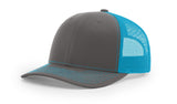 richardson snapback hats trucker cap charcoal neon blue