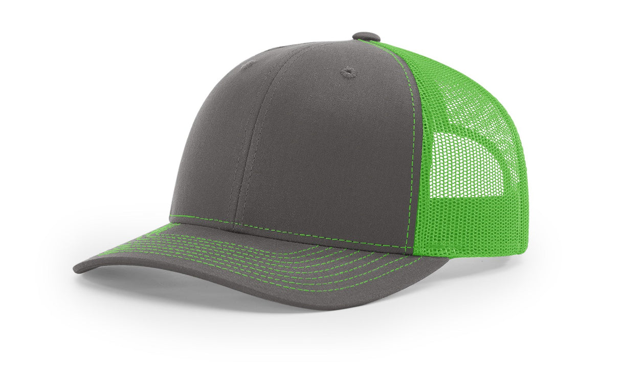 richardson snapback hats trucker cap charcoal neon green