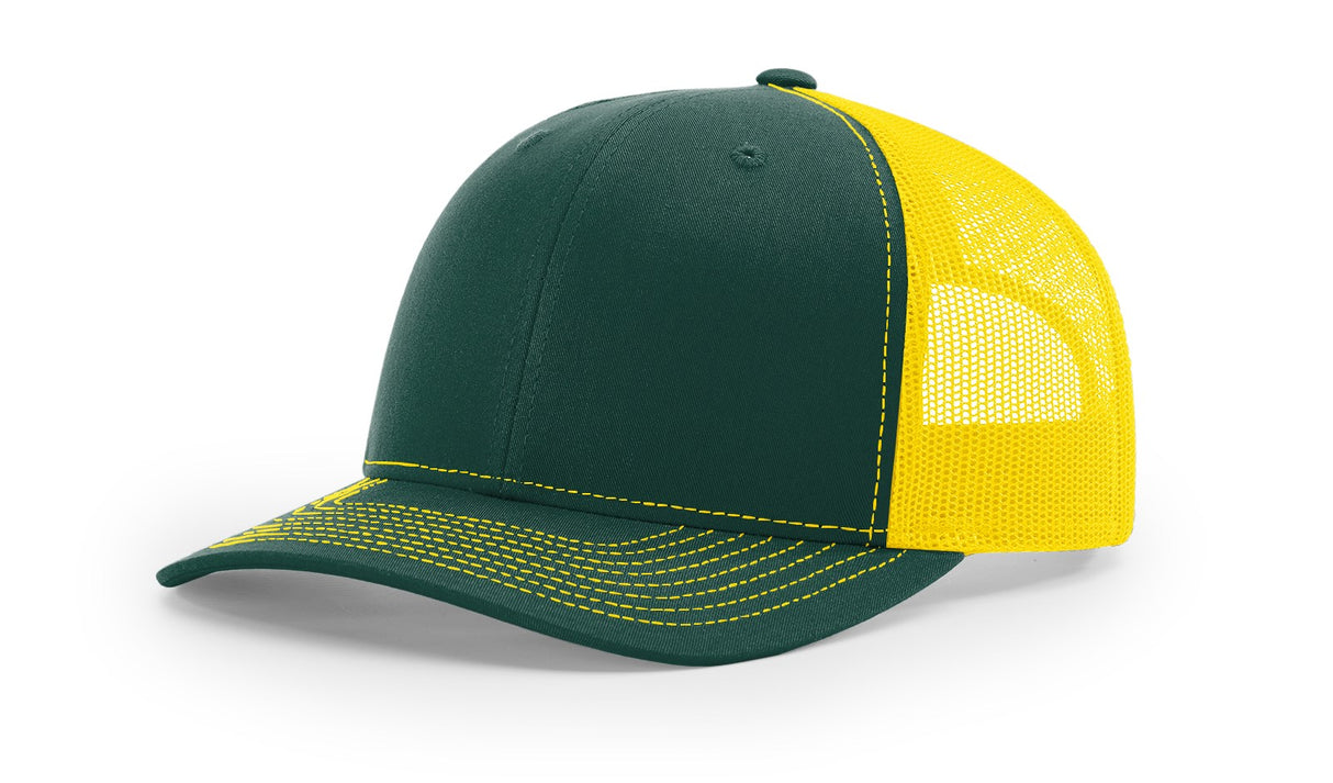 richardson snapback hats trucker cap dark green yellow