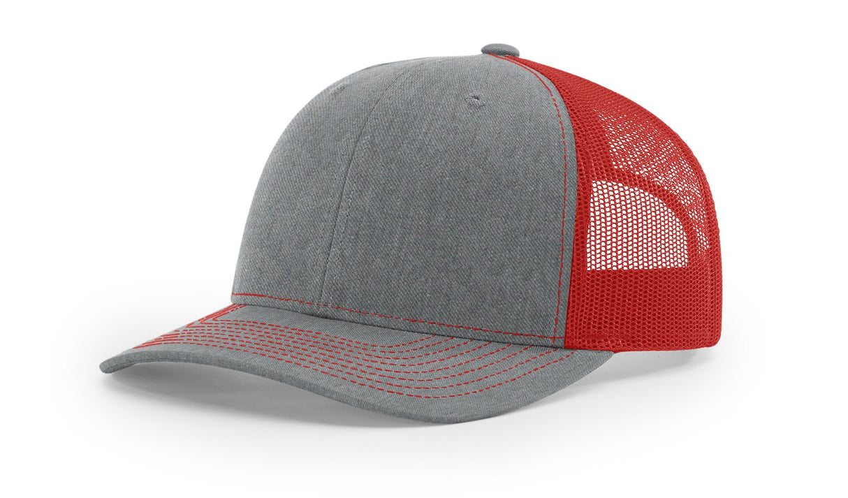 richardson snapback hats trucker cap heather grey red