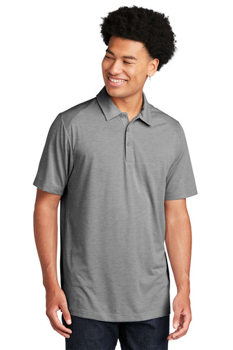 posicharge tri blend wicking polo dark grey heather