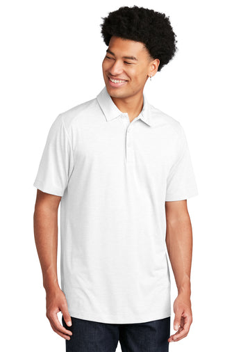 posicharge tri blend wicking polo white triad solid