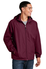 hooded raglan jacket maroon