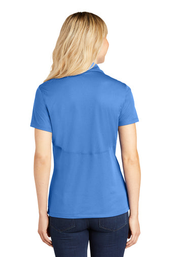 ladies micropique sport wick polo blue lake