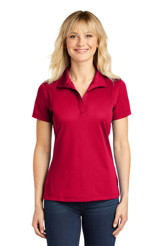 ladies micropique sport wick polo deep red