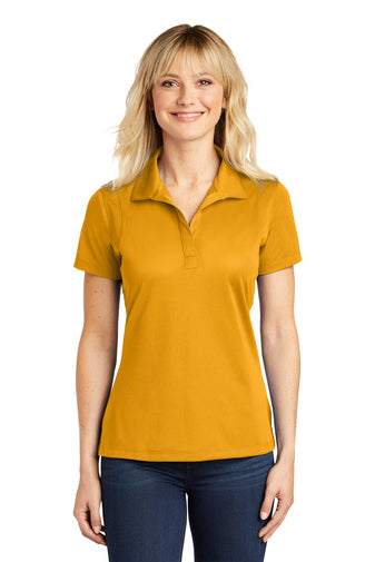 ladies micropique sport wick polo gold