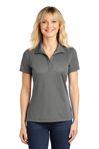 ladies micropique sport wick polo grey concrete