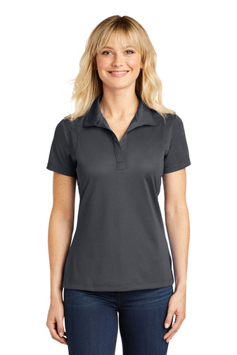 ladies micropique sport wick polo iron grey