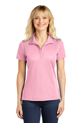 ladies micropique sport wick polo light pink