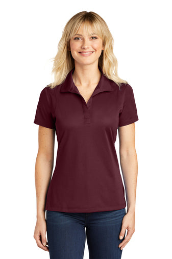 ladies micropique sport wick polo maroon