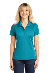 ladies micropique sport wick polo tropic blue