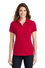 ladies posicharge racermesh polo deep red