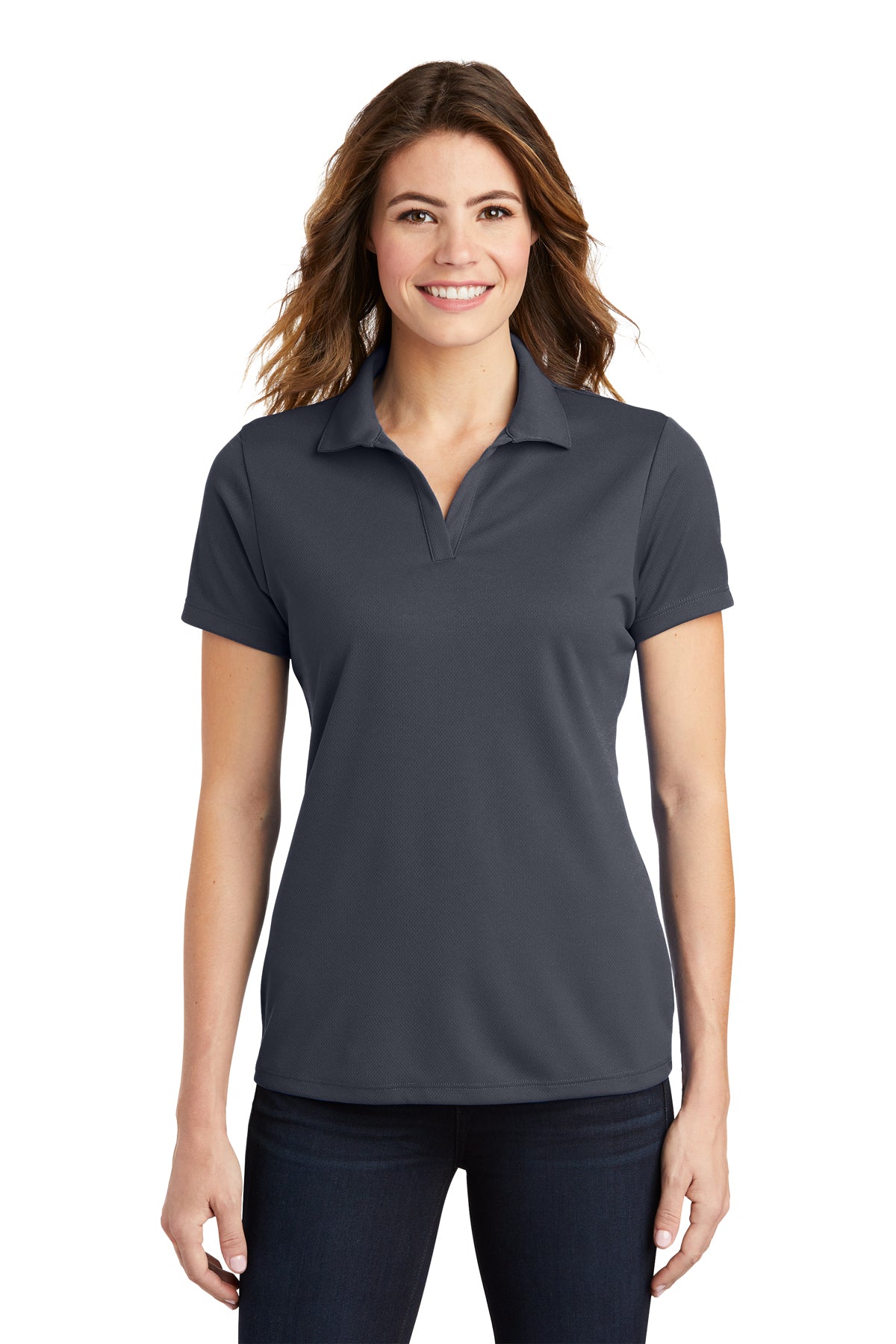 ladies posicharge racermesh polo graphite