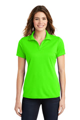 ladies posicharge racermesh polo neon green