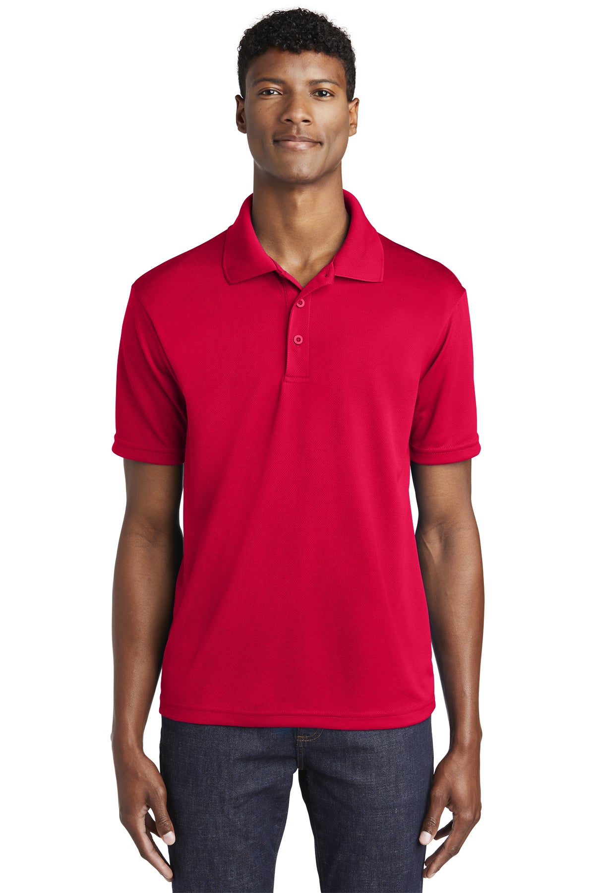 posicharge racermesh polo deep red