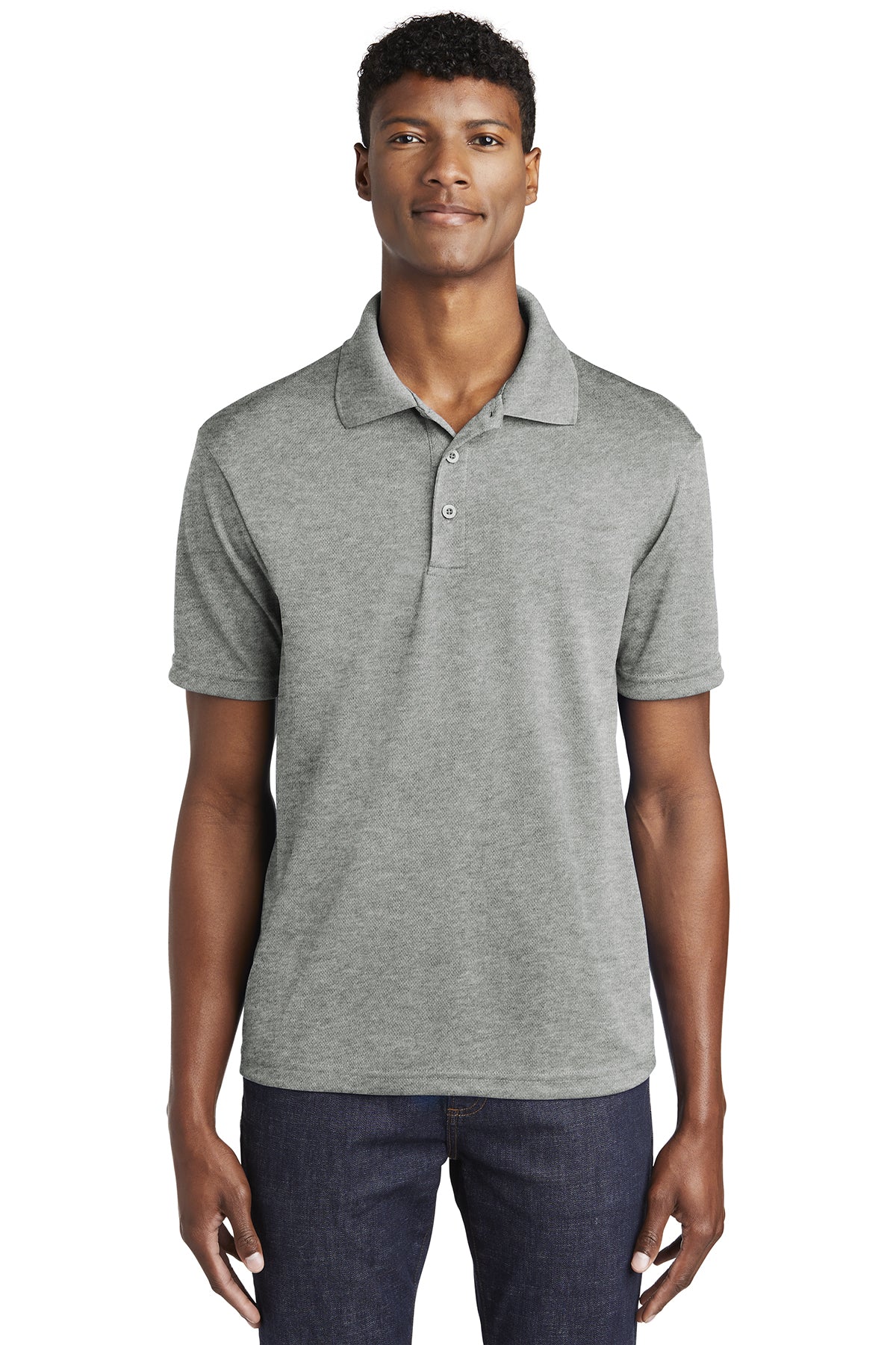 posicharge racermesh polo grey heather