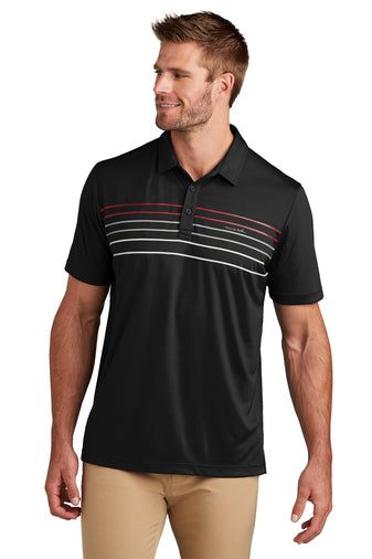 coto performance chest stripe polo black