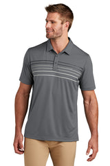 coto performance chest stripe polo dark grey