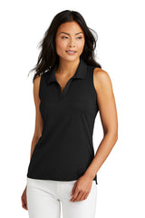 ladies coto performance sleeveless polo black