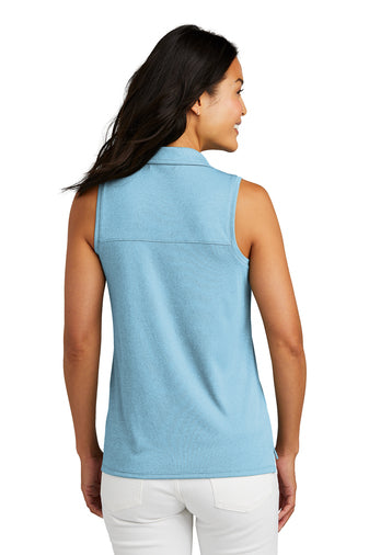 ladies coto performance sleeveless polo brilliant blue heather