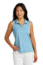 ladies coto performance sleeveless polo brilliant blue heather