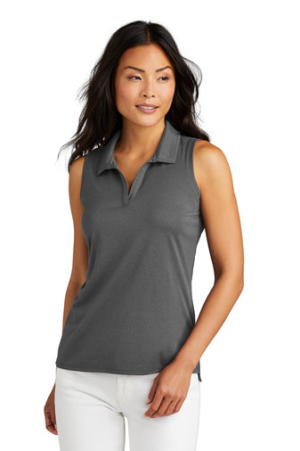 ladies coto performance sleeveless polo quiet shade grey black