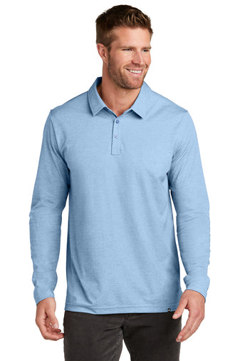 oceanside heather long sleeve polo allure heather