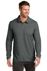 oceanside heather long sleeve polo black heather