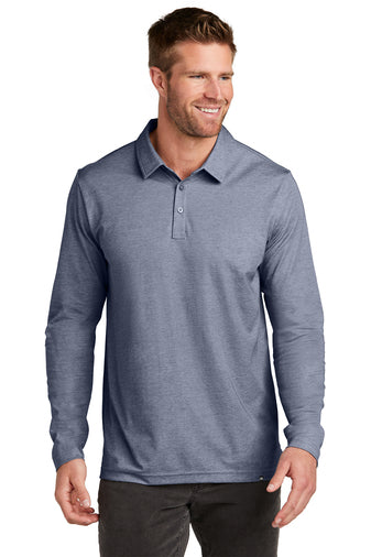 oceanside heather long sleeve polo blue nights heather