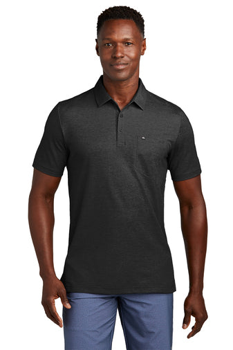 oceanside heather pocket polo black heather