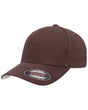 V-Flexfit 6 panel cotton twill cap brown left slant