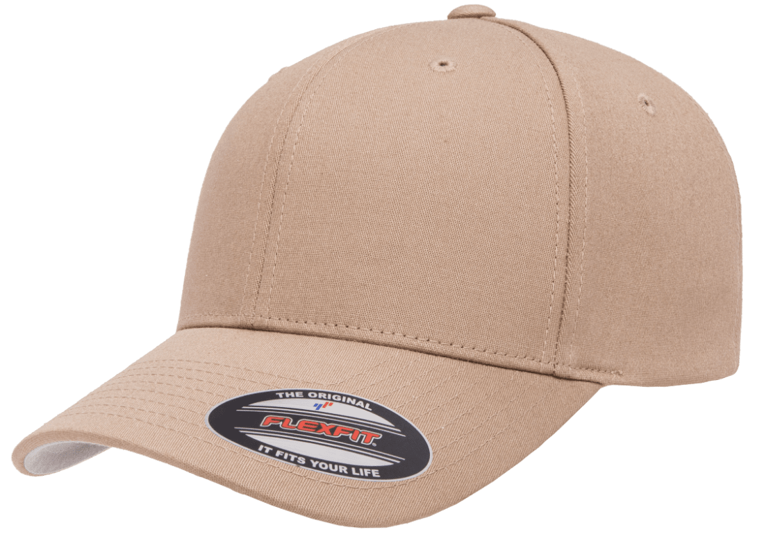 V-Flexfit 6 panel cotton twill cap khaki