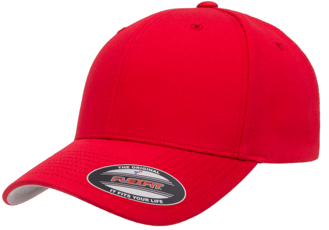 V-Flexfit 6 panel cotton twill cap red