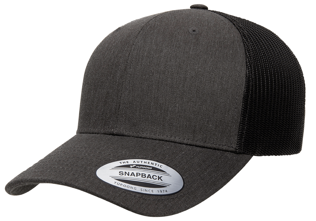 yp classics retro trucker cap dark heather